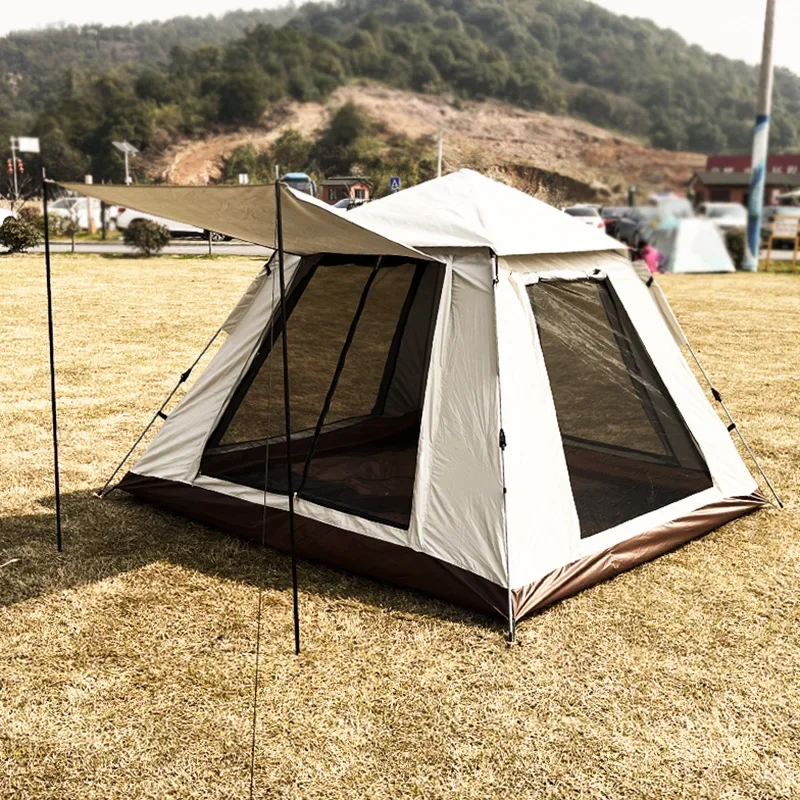 Tent outdoor fully automatic quick-opening portable park sunscreen one room and one living room