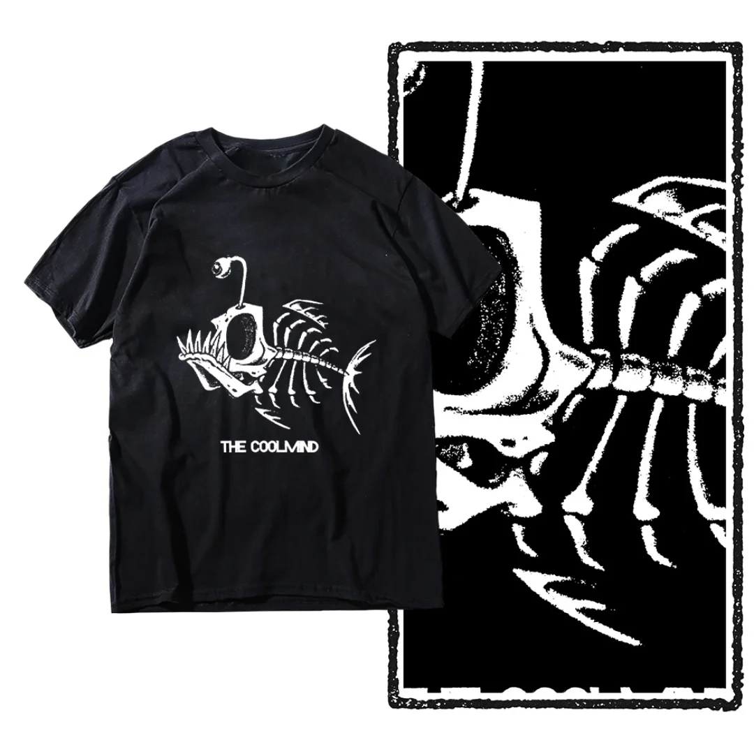 

Bonefish Skull Deep Sea Fish Skeleton Funny Fisherman men T-Shirt Cotton O-Neck Short Sleeve Men T Shirt Oversize Streetwear