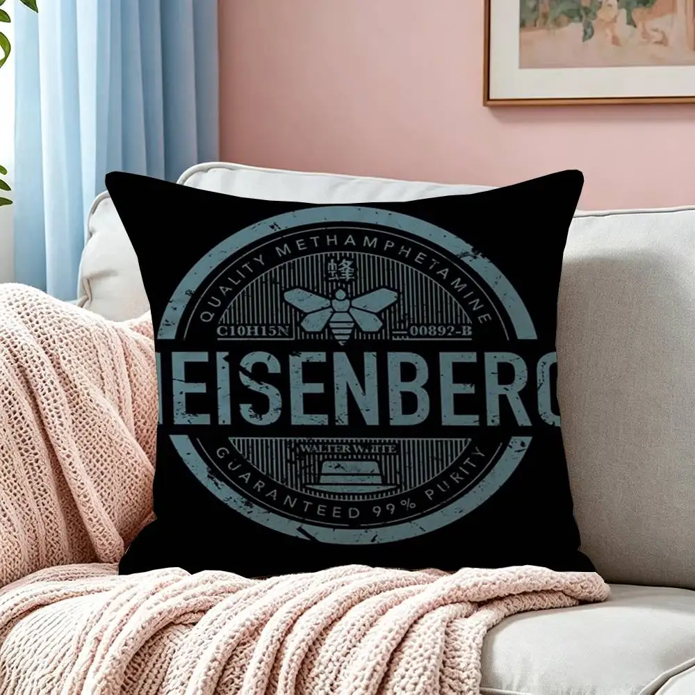 H-Heisenberg Breaking Bad  Square Double-Sided printed Pillow Case Bedroom Bedside Pillow Sofa Cushion Cover