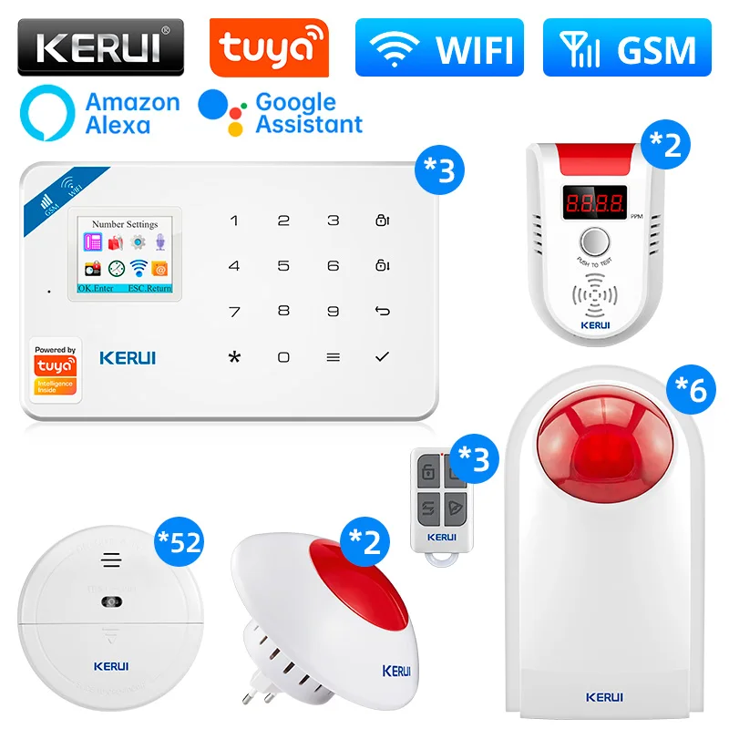 

KERUI W181 WIFI GSM Central Unit Alarm Panel Kit Wireless Home Alarm Tuya Alarm System with Wireless Siren Alarm Burglar