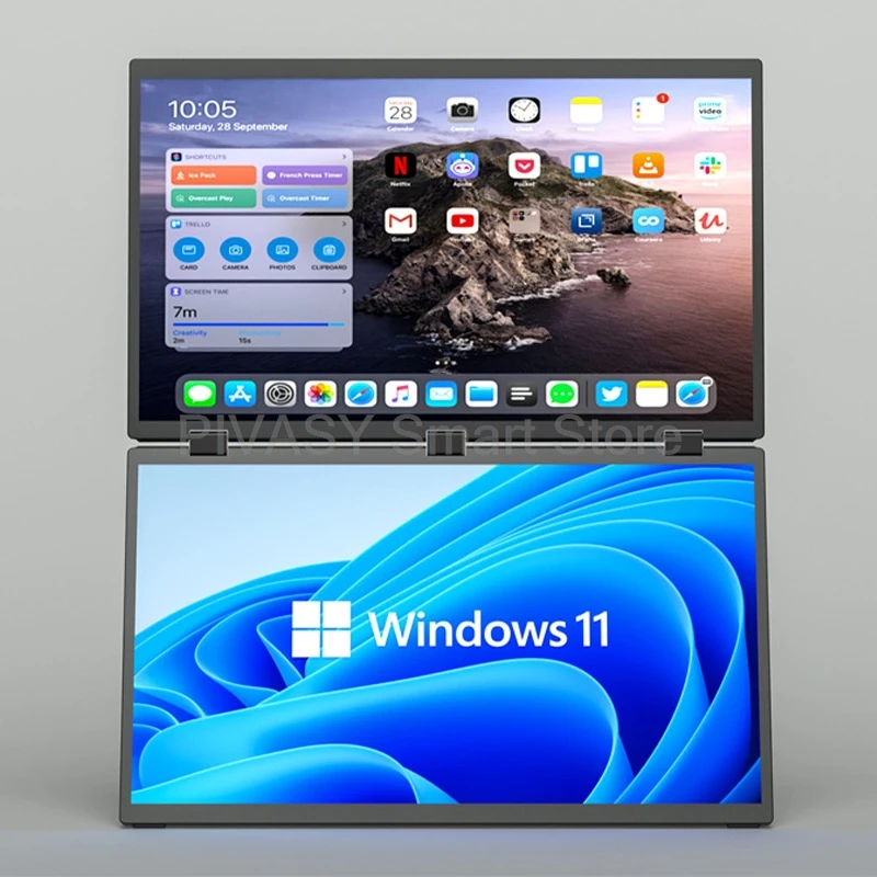 شاشة محمولة 14-18.5 بوصة 2.5K لألعاب الكمبيوتر شاشة مزدوجة PS5 شاشة تمديد خارجية 120 هرتز معدل تحديث IPS لوحة العرض