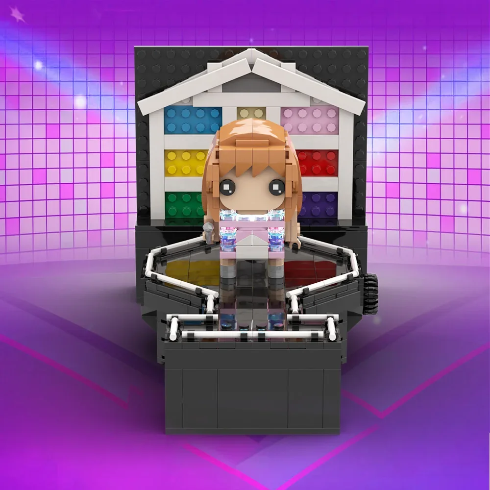 MOC تايلورز بريكهيدز اللبنات شعبية المغني جولة الحفل المرحلة لتقوم بها بنفسك لعبة مجسمة الطرفية هدية لمحبي جمع ديكور #5