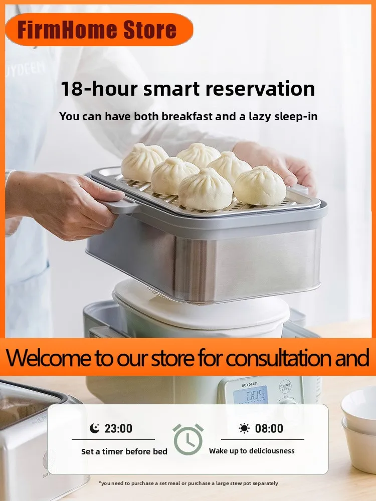 FirmHome StoreSteaming Saucepan. Electric Steamer, Multi-functional Water-proof Stew Reservation Cooking Pot