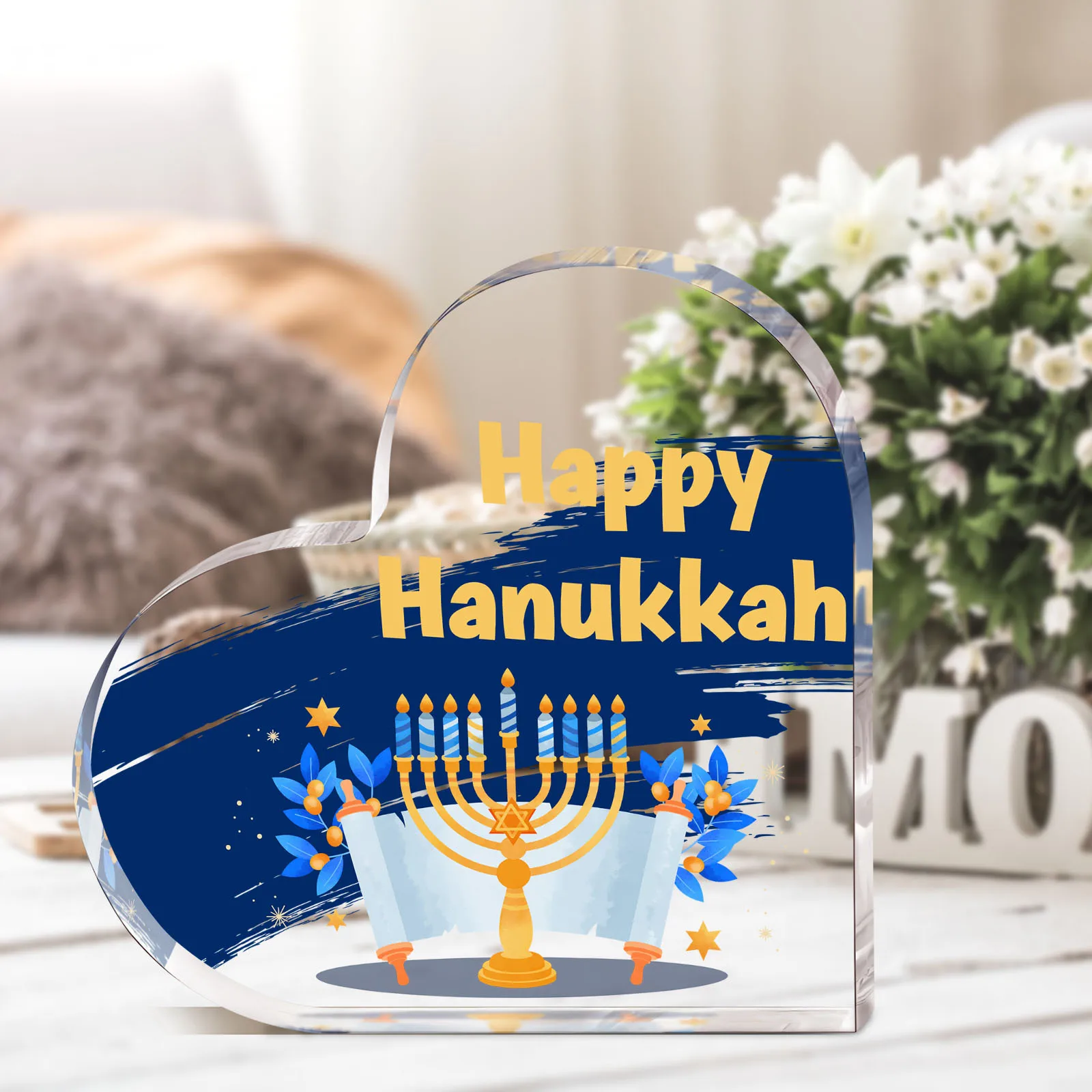 CIFBUY Acrylic Faux Hanker Sign Elegant Heart Tabletop Centerpiece Non Electric Office Home Decor Ornament Gift