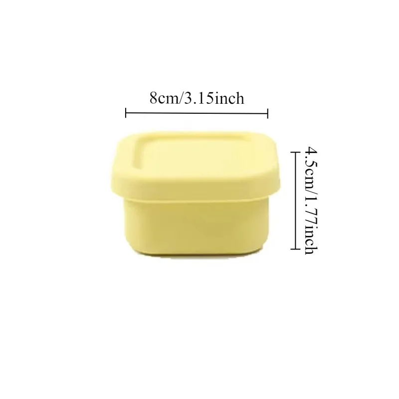 1Pc Silicone Baby Lunch Box with Lid Fresh Storage Steamed Food Container Summer Ice Cube Mold for Infant