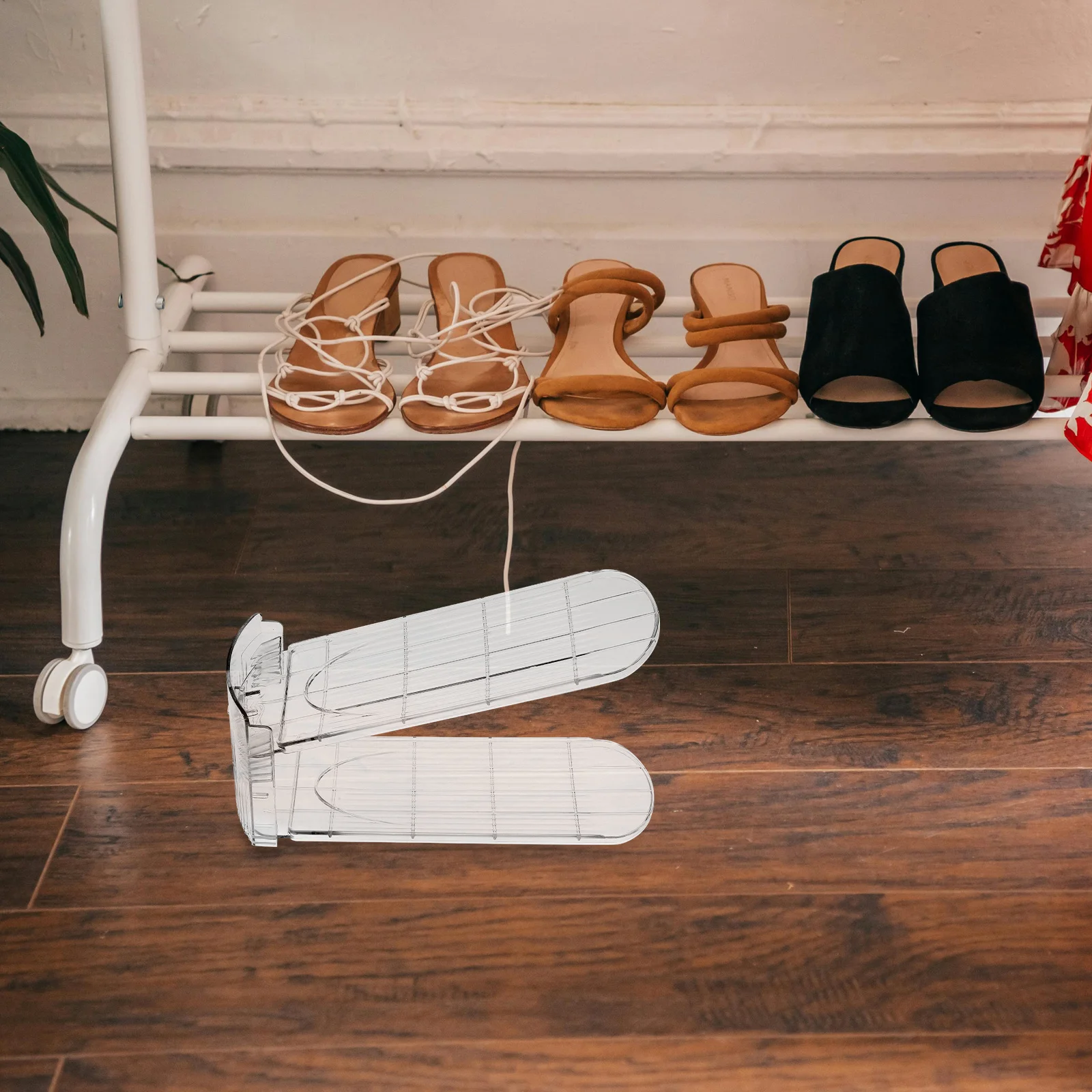 

2Pcs Shoes Storage Organizer Adjustable Shoe Rack Entryway Space Saving Holder Shelf Shoes Holder Shoe Slots Shelf