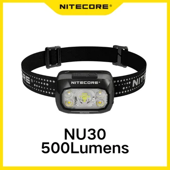 Linterna frontal NITECORE NU30 de triple salida de 500 lúmenes, LED UHI, recargable para correr y senderismo