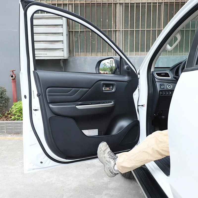 

For Mitsubishi Triton L200 2019-23 Velvet Black Car Door Anti-Dirt Mat Anti-Slip Mat Decorative Sticker Interior Car Accessories