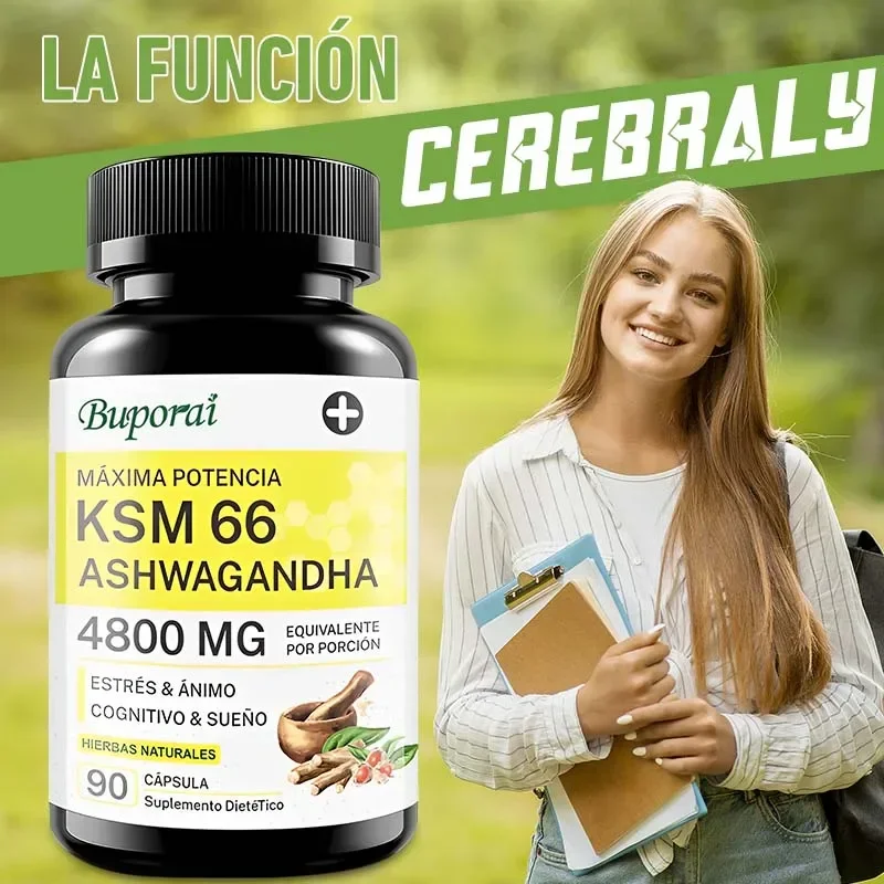 KSM-66 Ashwagandha Supplement - Reduce Stress, Improve Mood, Supports Sleep, Boost Energy, and Promotes Absorption