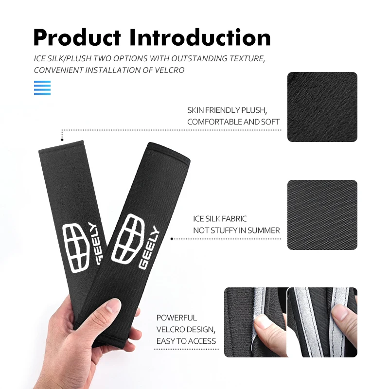 Universal Car Seat Belt Shoulder Pad Auto Interior Accessories For Geely Geometry C Tugella GC9 X7 GX3 CK GC6 LC EC8 CK2 CK3 view 4