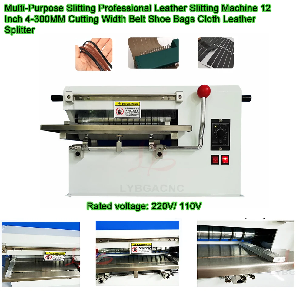 

Multi-Purpose Slitting Professional Leather Slitting Machine 12 Inch 4-300MM Cutting Width Belt Shoe Bags Cloth Leather Splitter