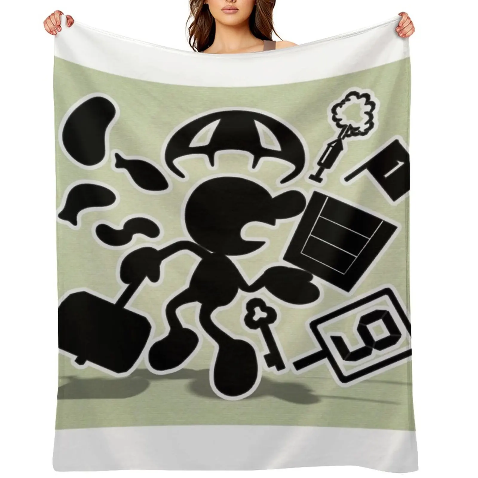 

Mr. Game & Watch- poster Throw Blanket Decorative Beds Moving Soft Beds blankets ands Blankets