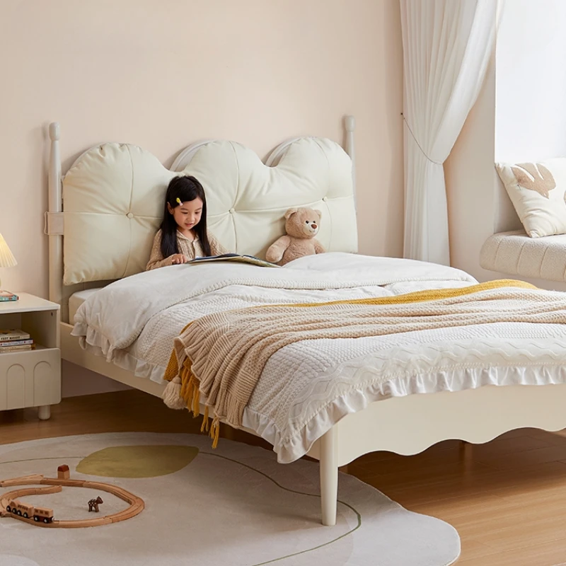 Elegant Modern White Childrens Bed Frame Girls House Princess Kids Children Beds Headboards Villa Cama Infantil Furniture Home