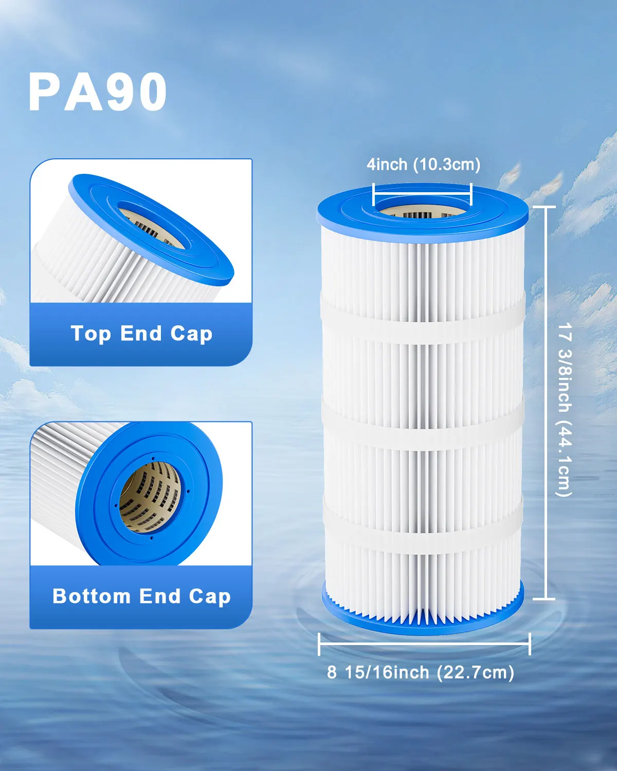 Pool Swimming Filter Cartridge 2 Pack 90 Sq.Ft Compatible with PA90 C-8409 FC-1292 P.C.100 PXC95