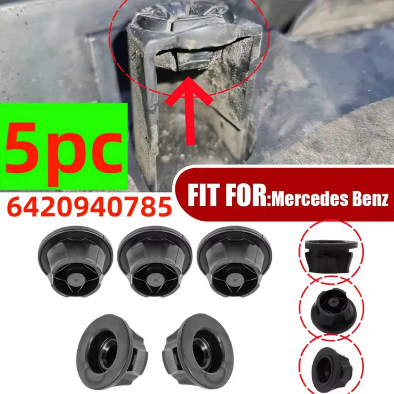 5pcs 6420940785 Car Engine Cover Rubber Gaskets Suitable For Mercedes Benz W204 C218 W212 W463 Wear-Resistant Car Accessories