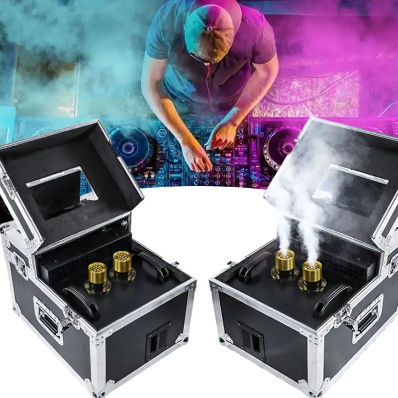 900W Double Fog Machine Stage Special Effect Fan Angle Adjustable DJ Smoking Spraying Machine for Disco Wedding Bar Performance