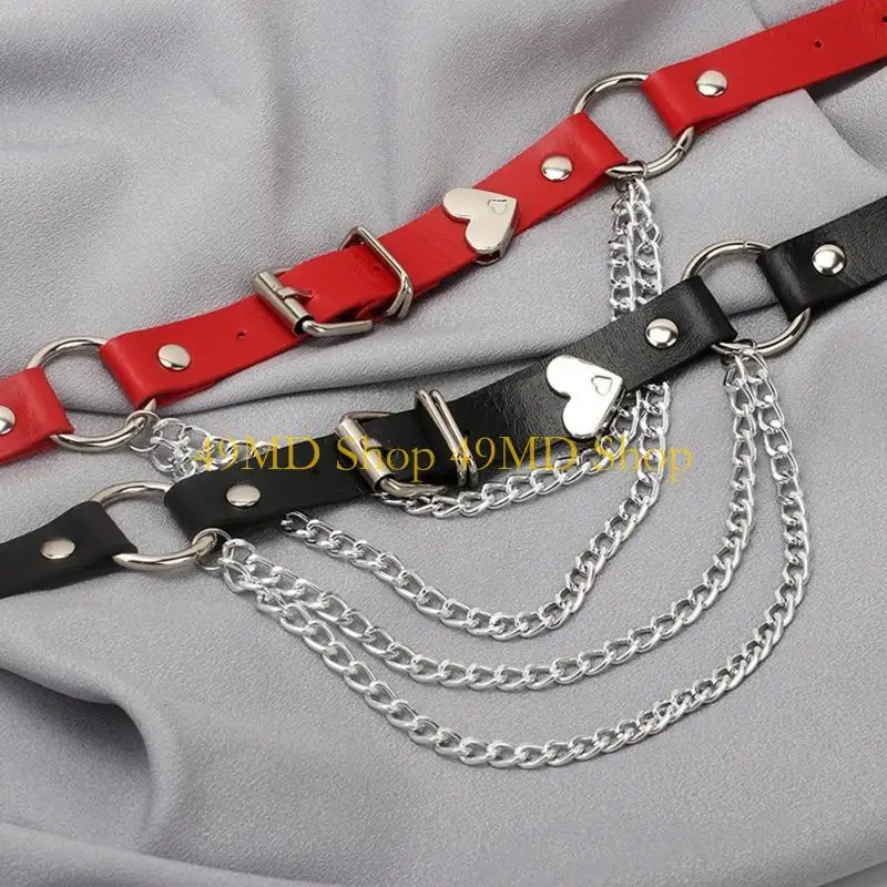 49MD Gadis Rantai Punk Leg Garter Belt Paha Rantai Rantai Tubuh Hitam Untuk Wanita