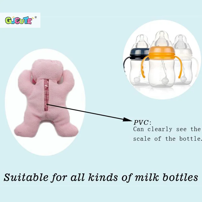 Feeding Bottles Bag Duck Milk Bottle Pouch Cover Toys Kawaii Plush Rabbit Baby Feeding Bottle Keep Warming Bag Baby Feeding Tool