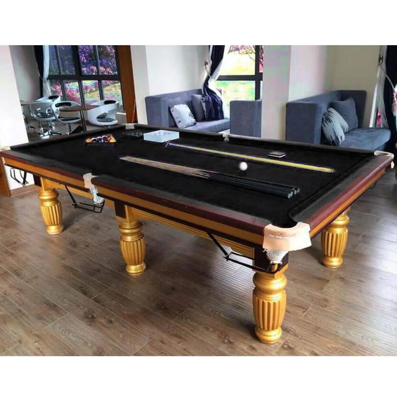 

Professional Wool Blend Billiard Table Felt Set Pre Cut Pool Tablecloth and Cushion Rails for Bar Home Gaming Tables