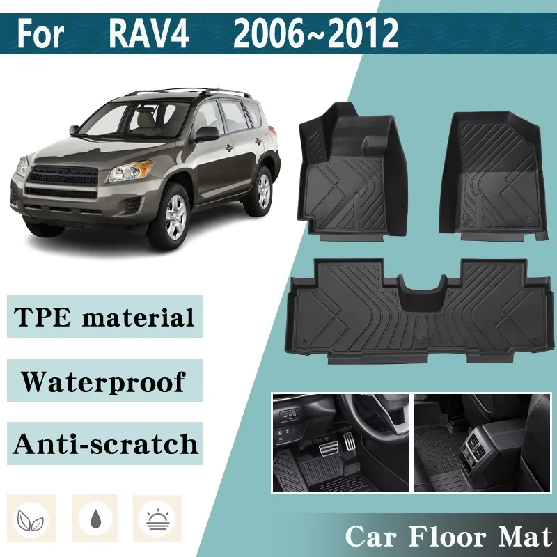 

LHD For Toyota RAV4 2006 Accessories XA30 2009 2007~2012 5 Seats Cars Floor Mats Anti-scratch Anti-slip Water Proof Accessories