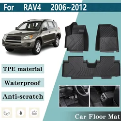 LHD For Toyota RAV4 2006 Accessories XA30 2009 2007~2012 5 Seats Cars Floor Mats Anti-scratch Anti-slip Water Proof Accessories