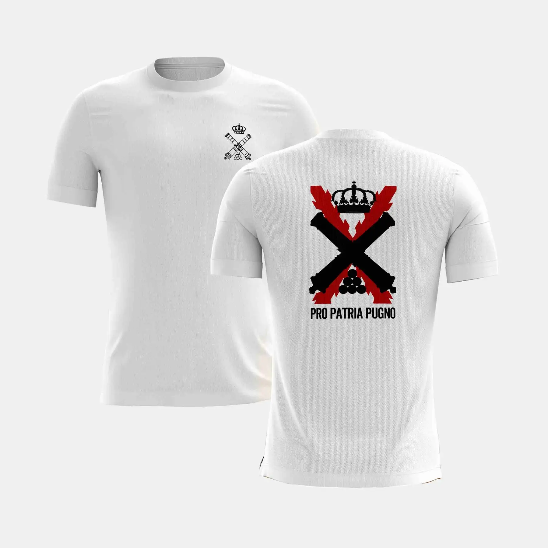 

Burgundy Cross and The Motto "Pro Patria Pugno" (I fight for the homeland) T-Shirt Short Sleeve Cotton O-Neck Men Shirts