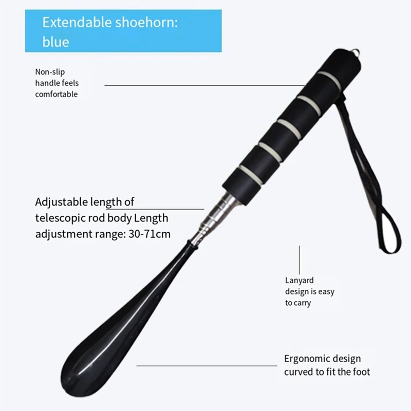 Shoe Horn Handle, Retractable Shoe Horn, Stainless Steel Shoe Horn Handle Shoe Lift Shoe Puller