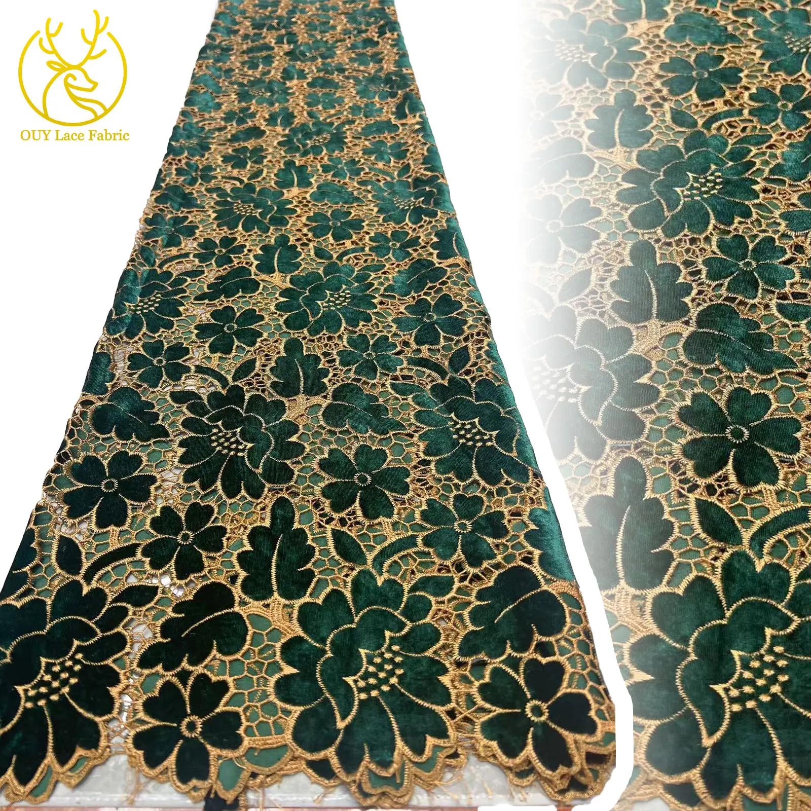 

Exquisite Velvet Soft Embroidery Lace Fabric 2025 High Quality Fashion African Lace Lace Fabric Ladies Dinner Dress Material