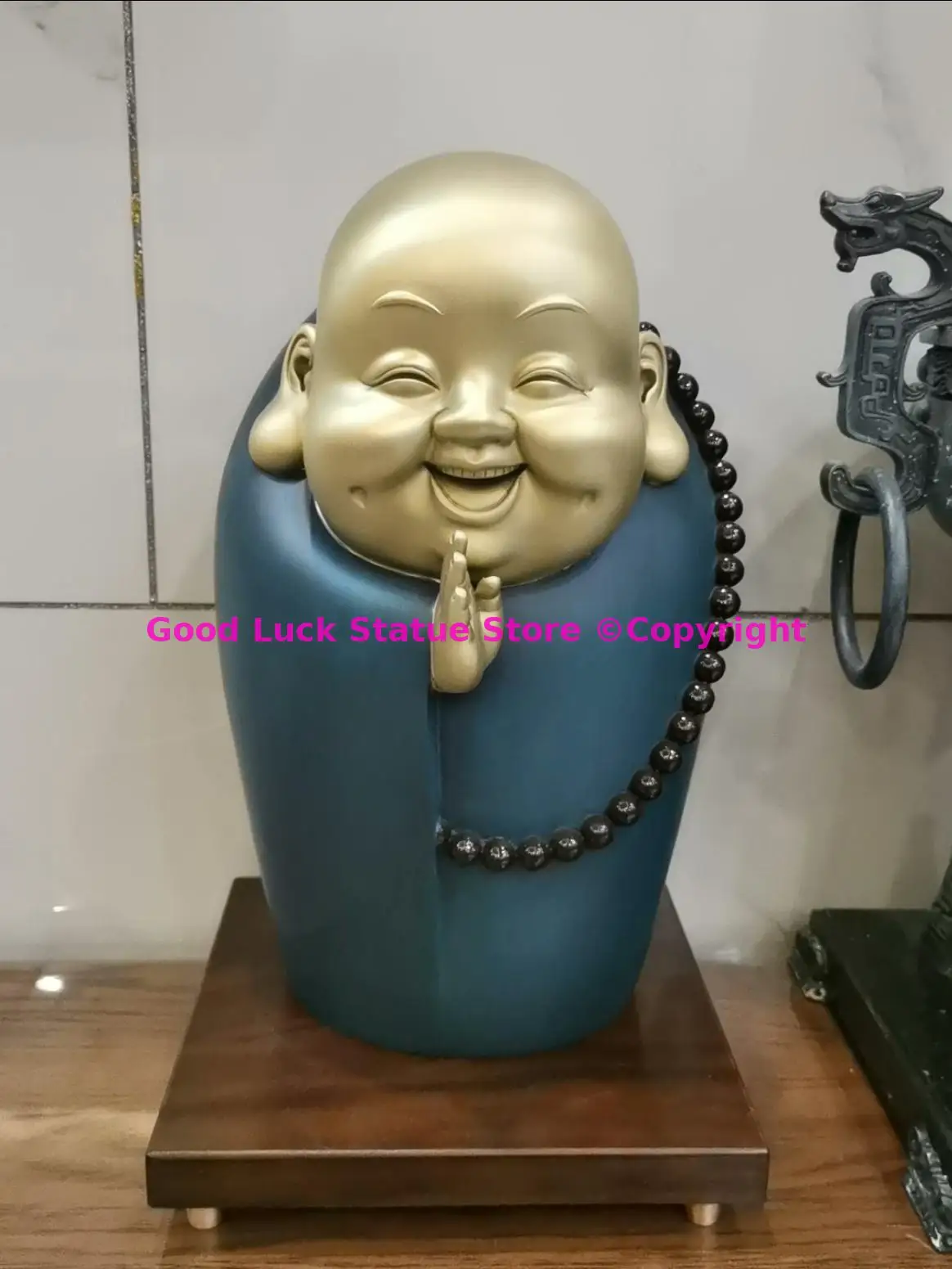 ASIA Buddhist Believer Home Décoratif, Happy Buddha Bless Safety Business, Thriimplemen, Apporter de l'argent, Bonne chance, Cuivre illimité, 2024