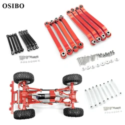 8 pçs de metal chassis puxar hastes ligação barra de direção suspensão para mn d90 d91 d96 d99 d99s mn90 1/12 rc carro atualização peças