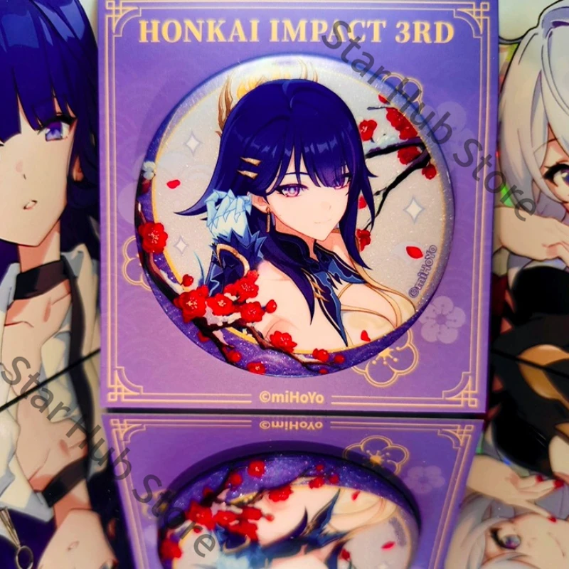Honkai Impact 3 Elysia Kiana Raiden Mei Tinplate Badge Cosplay Official Quality Goods Exquisite Game Related Products Souvenir