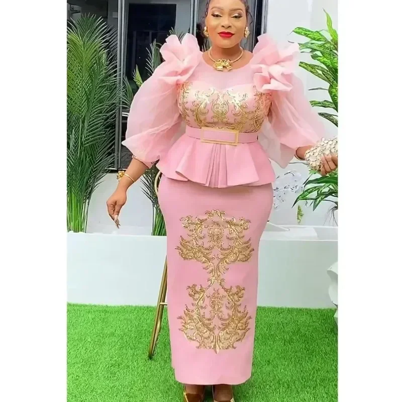 فساتين سهرة بمقاسات كبيرة للنساء فستان ترتر أفريقي فاخر أنيق لحفلات الزفاف الربيعية فستان طويل ملابس أنقرة للسيدات #4