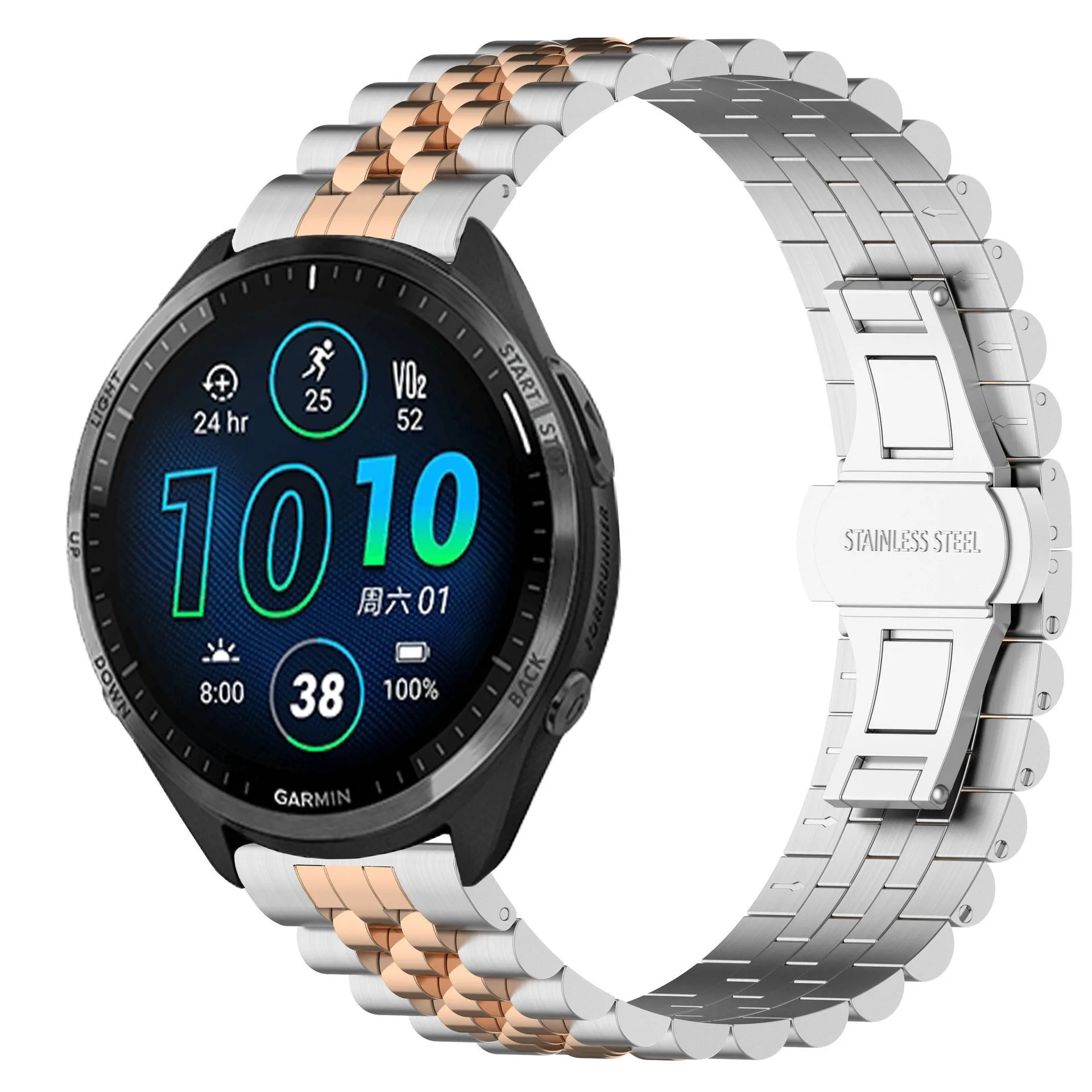22 ミリメートルステンレス鋼ストラップガーミンフォアランナー 265 965 955 255 メタルブレスレットリストバンドガーミン Venu 3/2 コレアアクセサリー