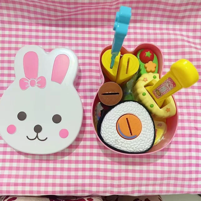 Mały Biały Królik Bento Zestaw Zabawek Kuchennych Lunch Rice Ball Boxed Play Home Feeding Edukacyjne Zabawki Kuchenne dla Dzieci