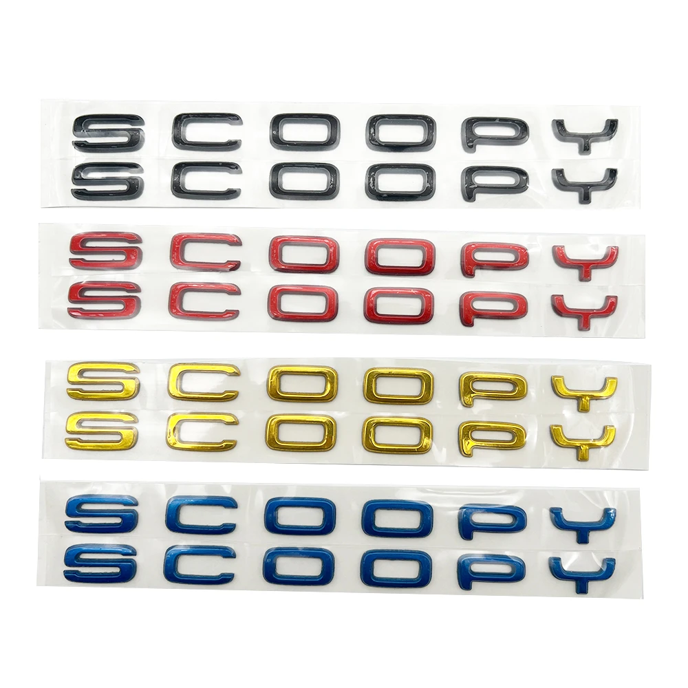 Motorcycle SCOOPY Logo Emblem 3D Gold Decal for Honda Scoopy Styling Accessories