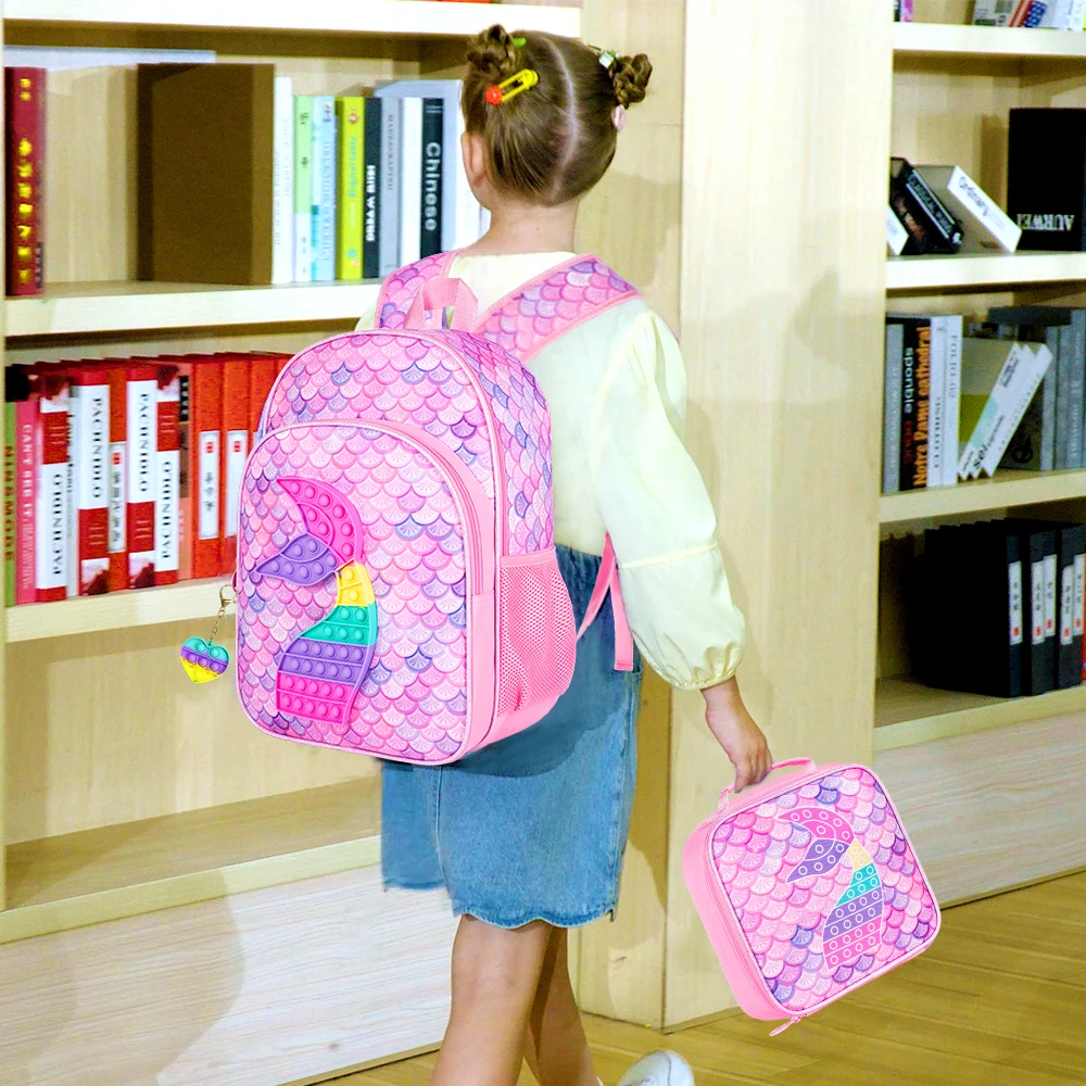 3PCS Kids Backpacks for Girls, 16\