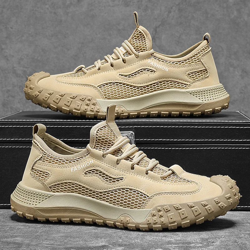 

Men's Outdoor Work Shoes Breathable Lightweight Casual Sports Shoes Soft Bottom Net Surface Easy to Wear for Spring Summer