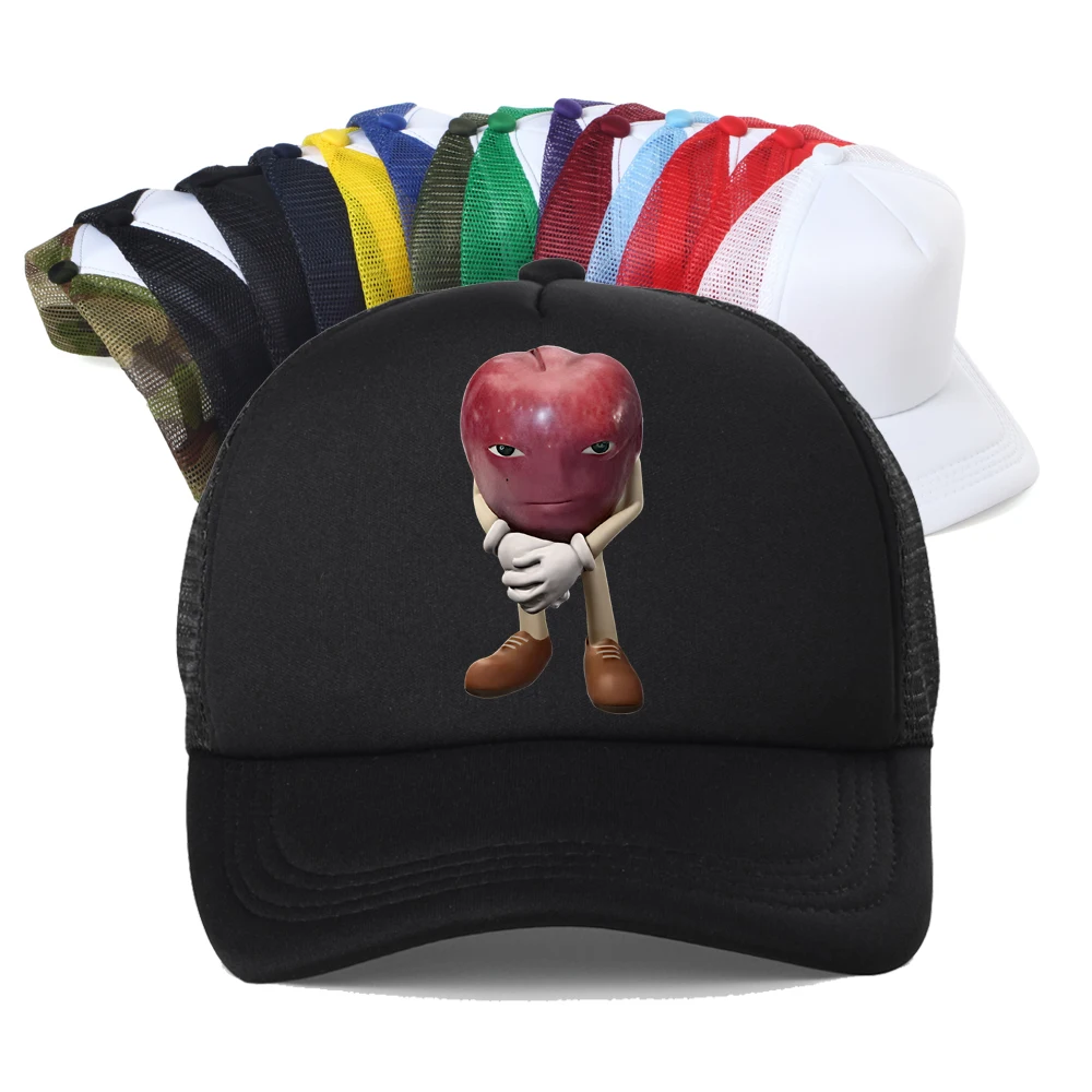 

Retro Apple Design Breathable Baseball Cap Unisex Summer Casual Fashion Mesh Sun Hat Adjustable