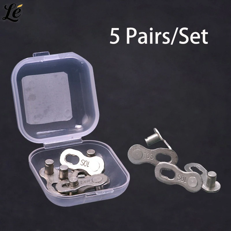 

5Pairs Reusable Bike Chain Quick Link For Single Speed Bicycles Portable Repair Kit Quick Release Buckle Stored In Compact Case