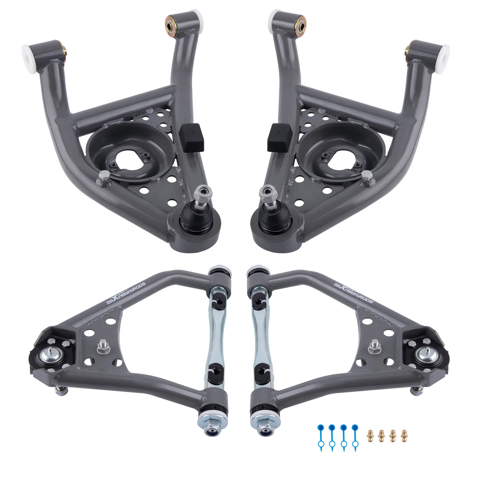 

MaXpeedingrods Factory Front Upper & Lower Control Arms Set Suspension Kit For Chevy Nova 1968-1974 Buick/Pontiac Upgrade