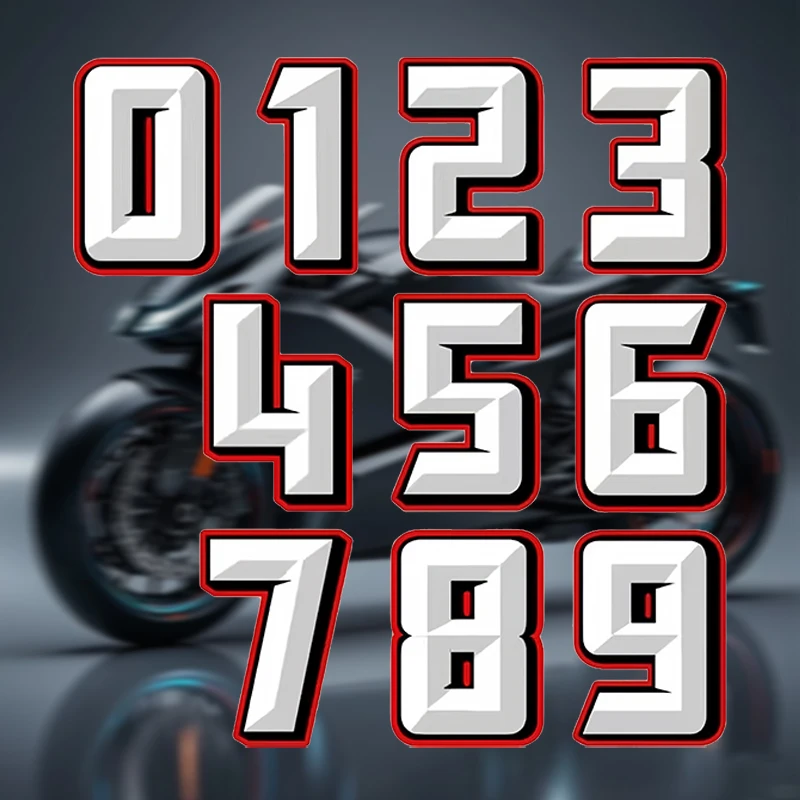 

2pcs/1set Number Motorcycle Sticker Waterproof for Motorbike Fender Fuel Tank Fairing Helmet Body Scooter Universal Vinyl Decals