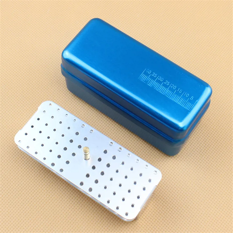 1Pcs Dental 72 Holes Endo Box Aluminum Disinfection Box Autoclave Endo Case Diamond Bur Holder Dentistry