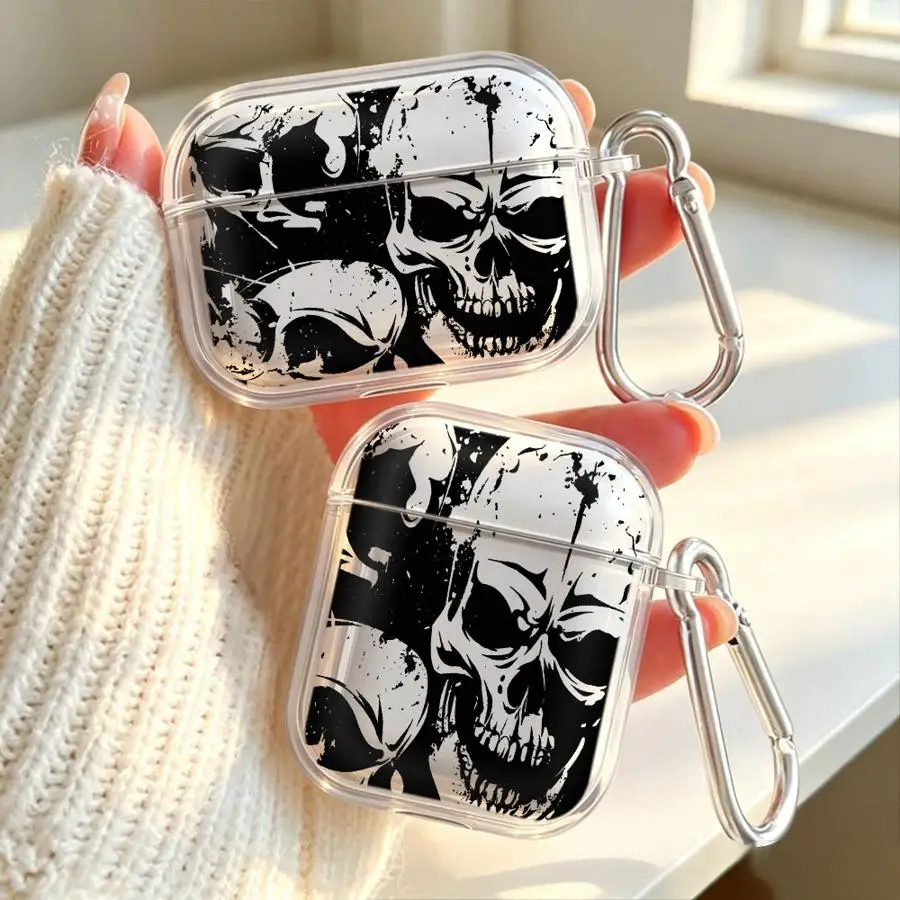 Case For Airpods Pro3 Pro2 2 Pro 1 4 3 Clear Earphone Cases Cover Dark Dense Skeleton