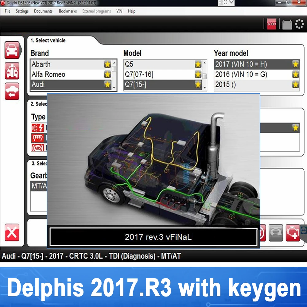 Herramienta de diagnóstico Delphis Ds100 2017R3 para coche, nuevo escáner OBD VCI vd, envío de 32GB USB o CD con funda DS E, enlace de diagnóstico,