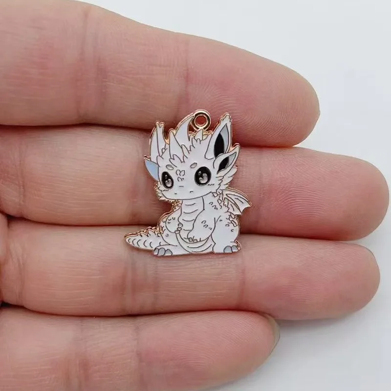 10pcs Personalized Little Flying Dragon DIY Cartoon Drip Oil Jewelry Accessories Single Hanging Cute Pendant Earrings Necklace K view 5