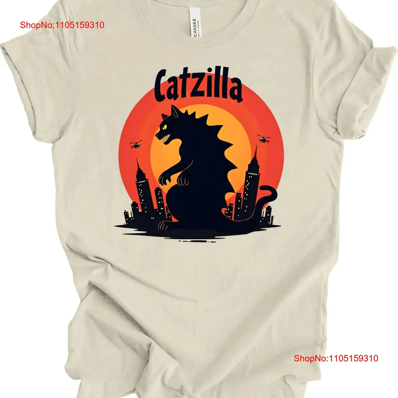 Catzilla Cat Monster Crazy Lady Mom Pet Lover camiseta vintage ropa de calle lavada ropa de diseñador Unisex elegante gráfico de moda