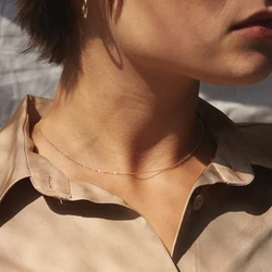 Fine Chain Necklace Stainless Steel Gold Color Pendants Short Long Statement Women Colar Gift Stainless Steel Jewelry Wholesale