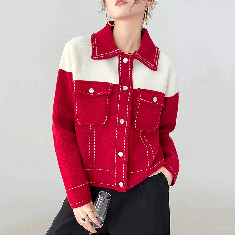 

Осенние модные женские кардиганы с длинными рукавами, свитер, вязаное пальто, повседневные однобортные корейские тонкие шикарные женские топы SL240