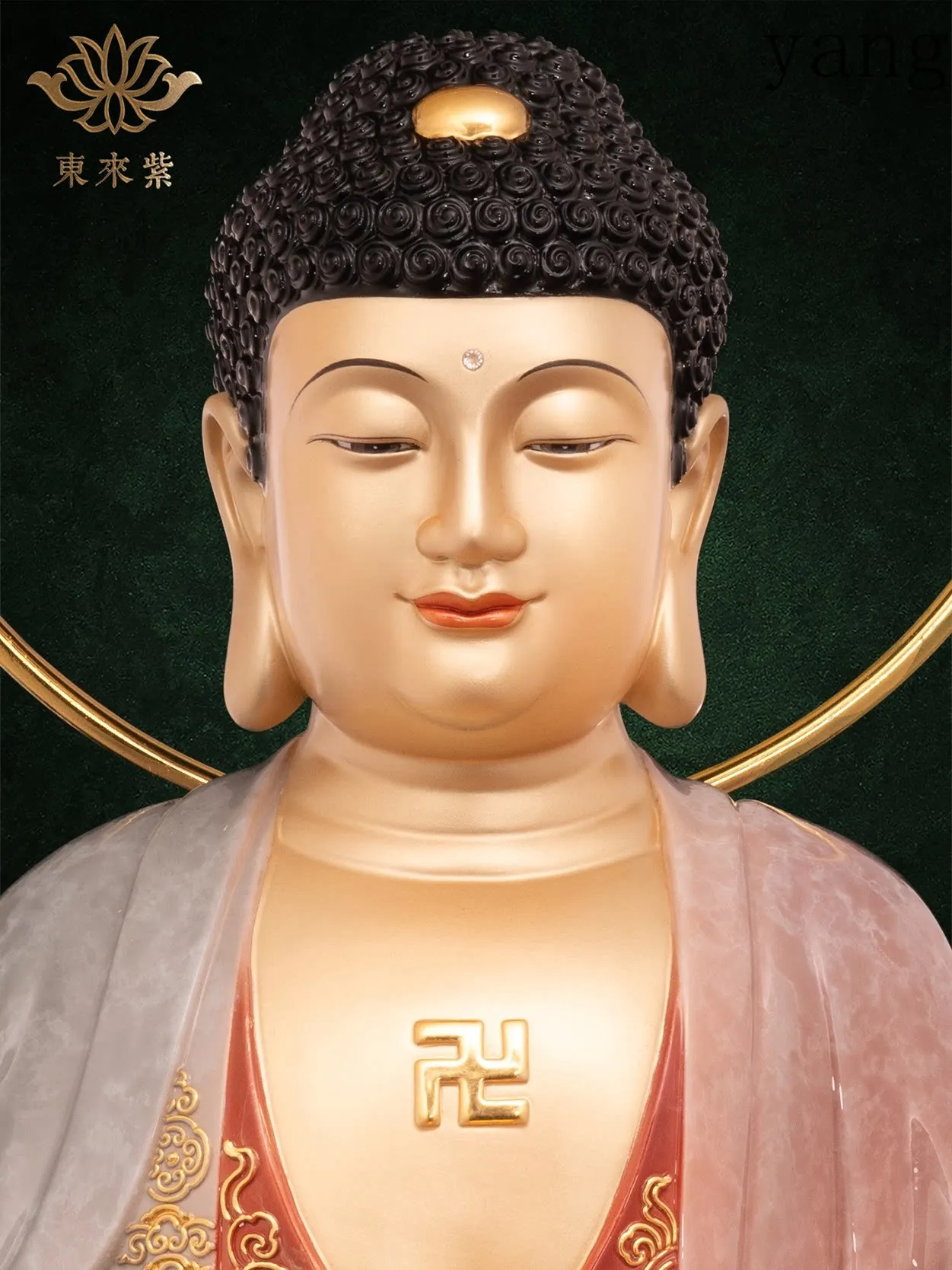 yjq three saints Buddha statue Amitabha Buddha statue Bodhisattva bronze statue Guanyin ornament