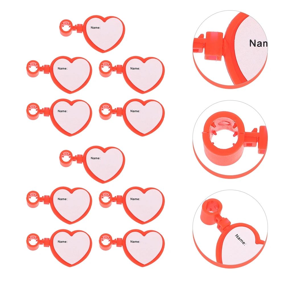 10 Pcs Stethescope Name Tag Heart Shaped Card Stethoscope Badges Plastic Labels
